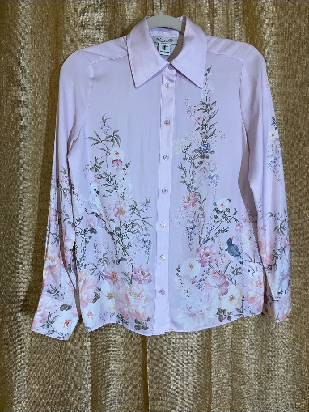 Rachel Zoe Light Pink Botanical Button-Down Shirt